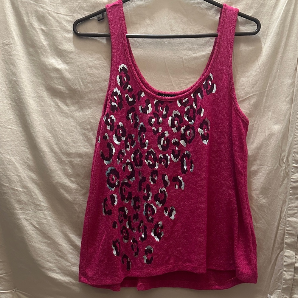 Leopard Print Pink Tank Top